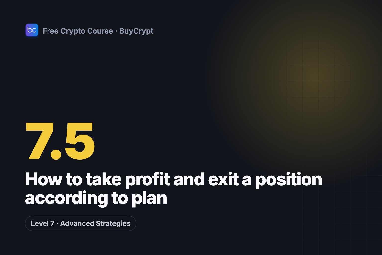 How to take profit and exit a position according to plan