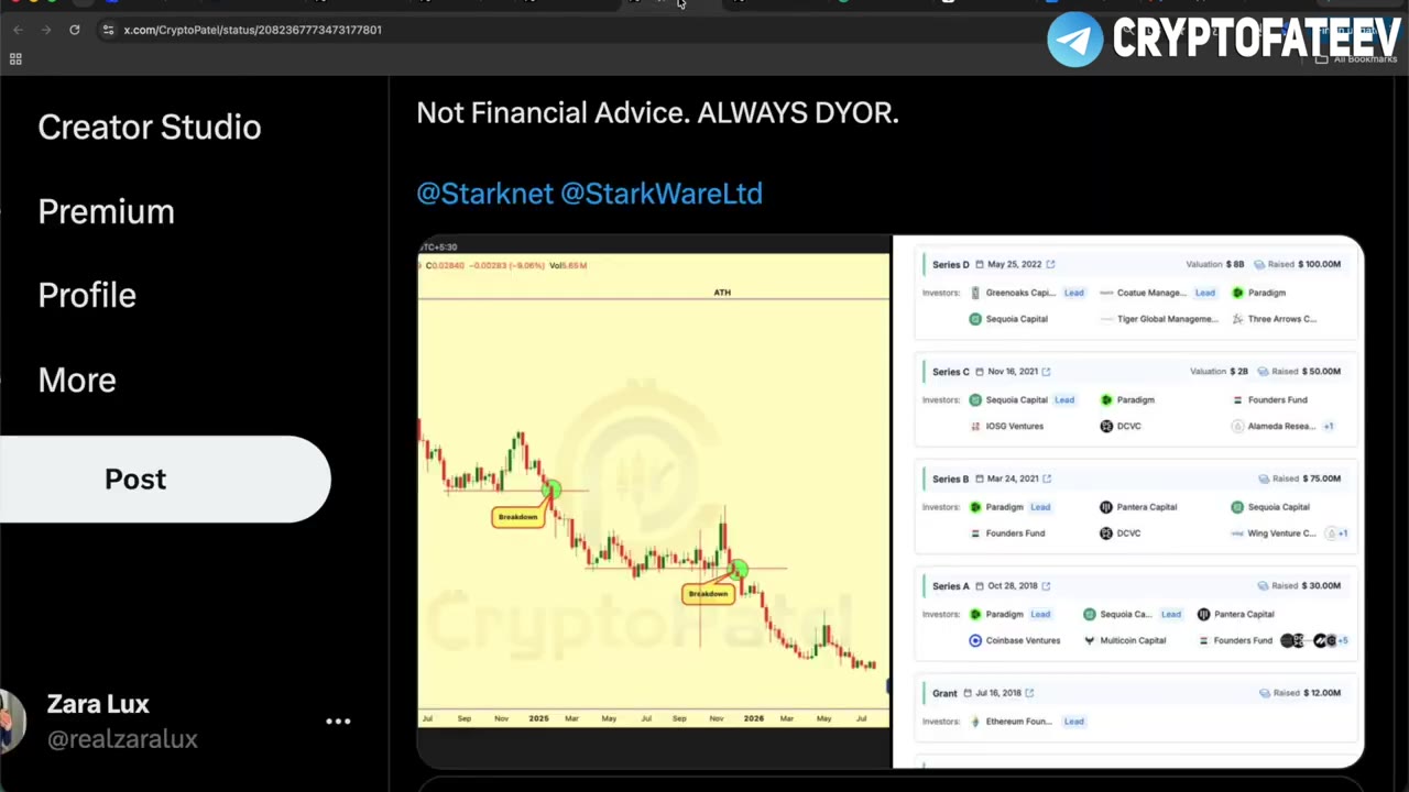 Крупный инвестор потерял на StarkNet — просадка более $1 млн