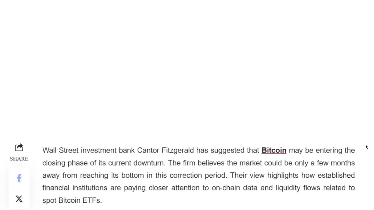 Медвежий рынок биткоина близок к завершению — Cantor Fitzgerald