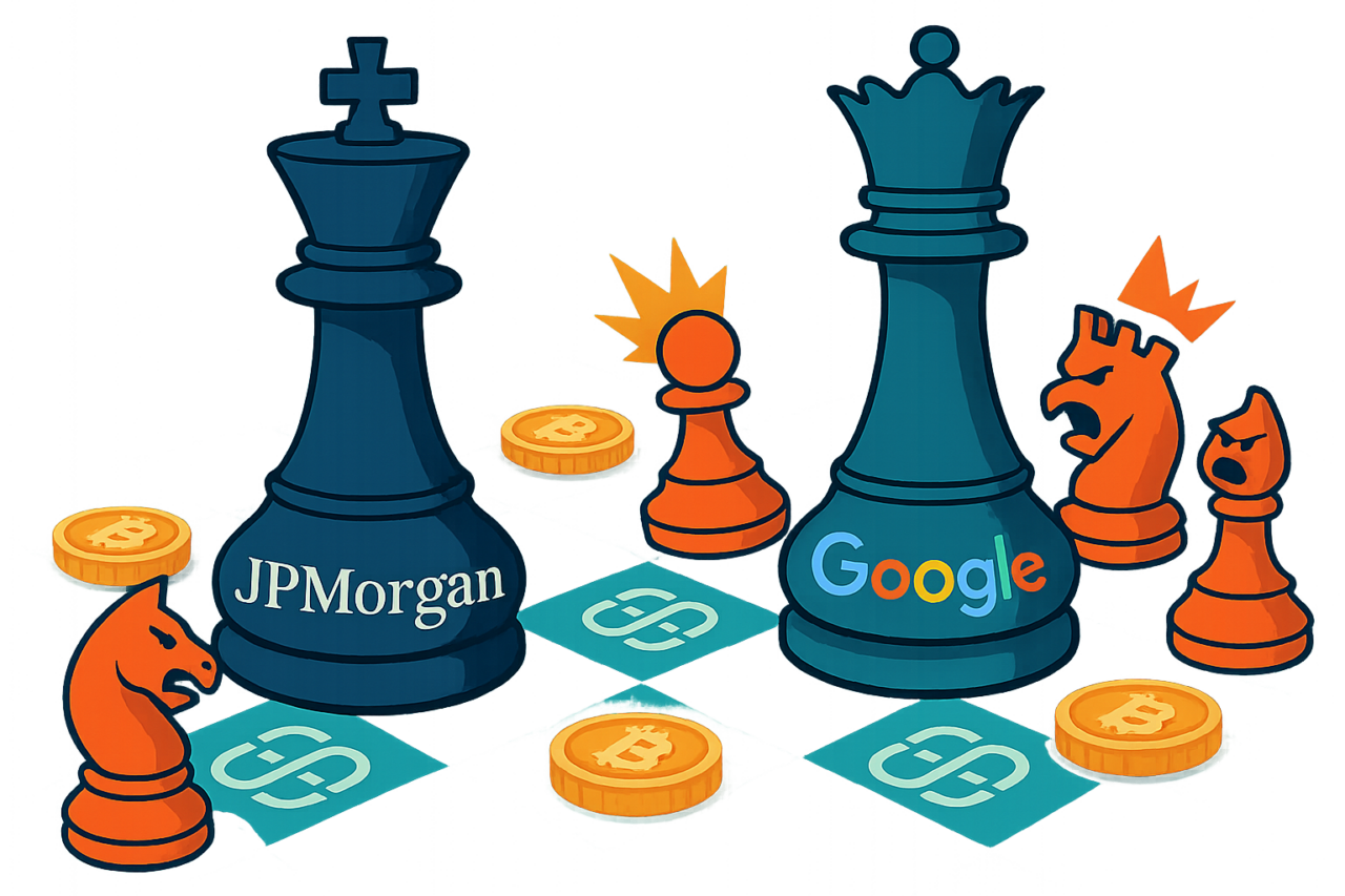 JP Morgan и Google: доминирование в криптоиндустрии под угрозой