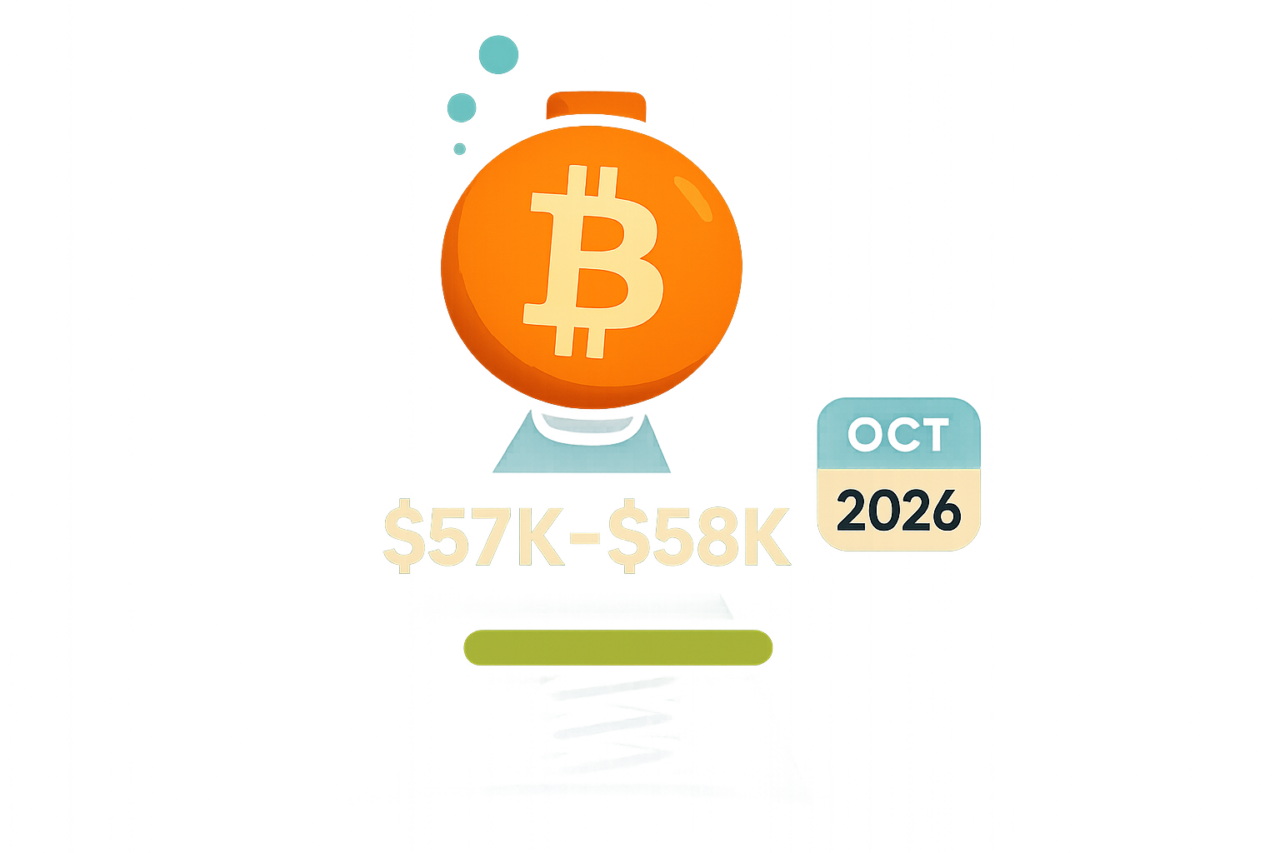 Прогноз дна биткоина: $57,000-$58,000 в октябре 2026