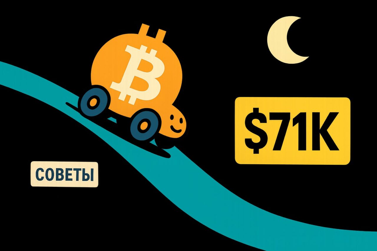 Коррекция биткоина до $71k: прогноз The Moon Show и советы