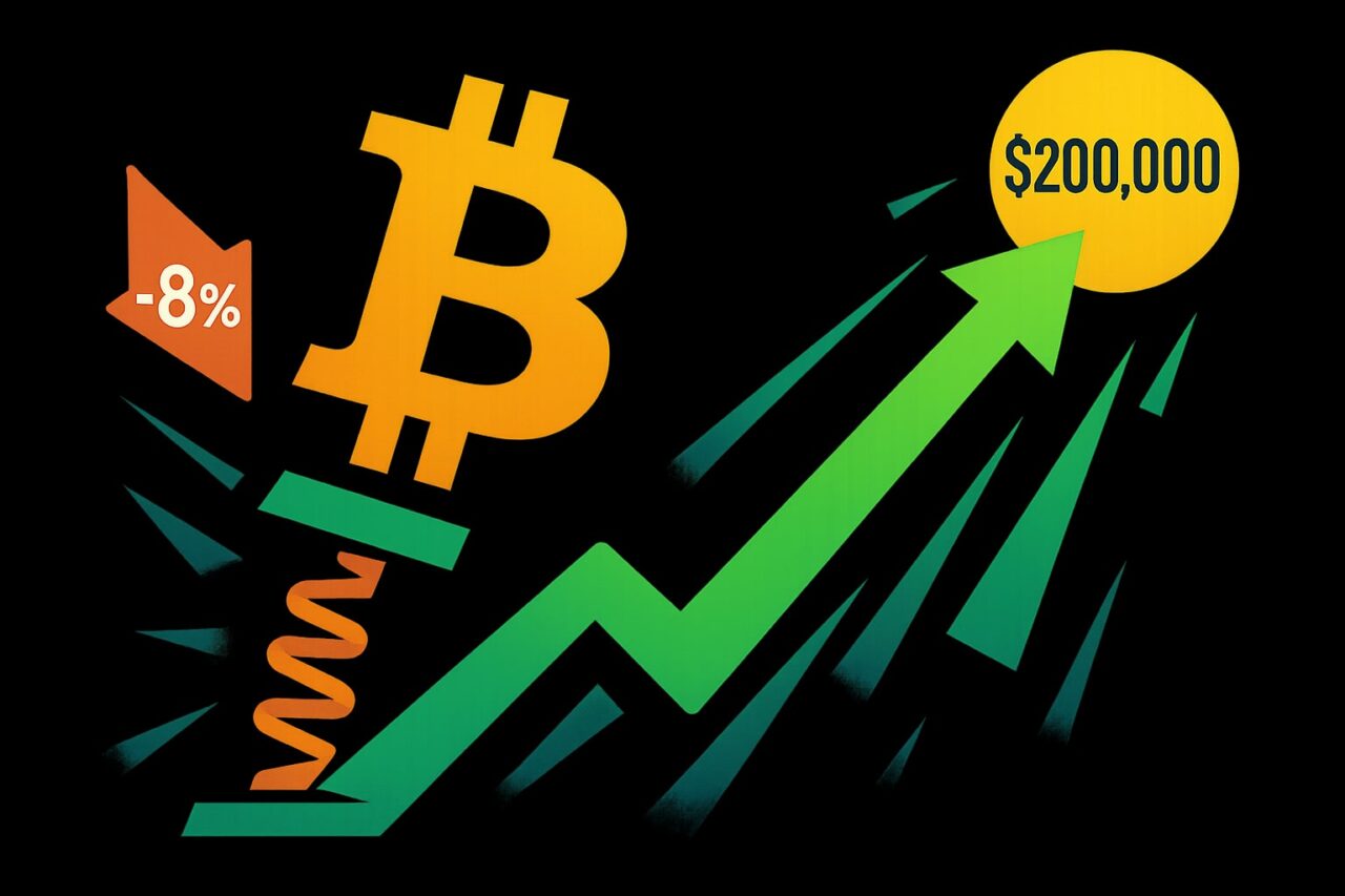Падение биткоина на 8% — сигнал к ралли, прогноз до $200,000