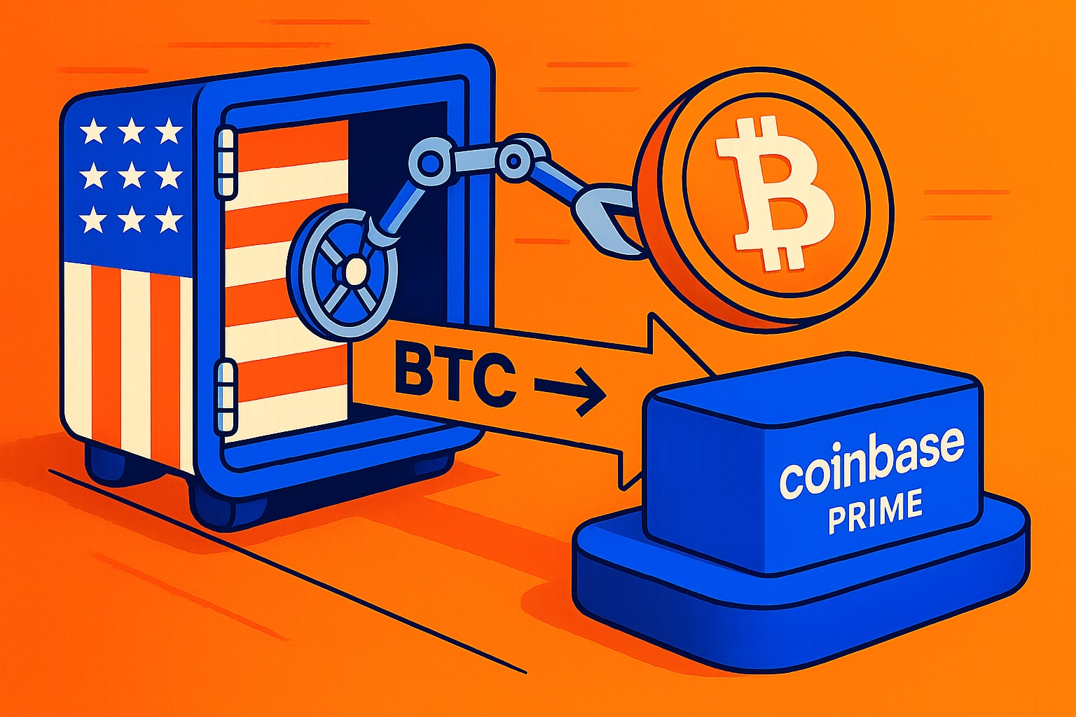 Перевод биткоинов правительством США на Coinbase Prime: детали
