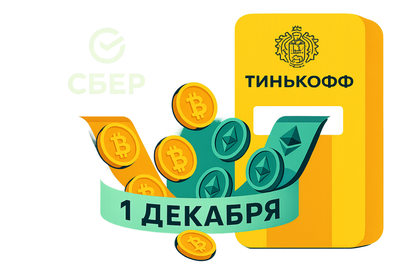 Сбербанк и Тинькофф: продажа криптовалют с 1 декабря