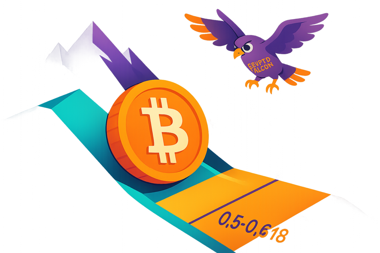 Коррекция биткоина до зоны 0.5-0.618: прогноз Crypto Falcon