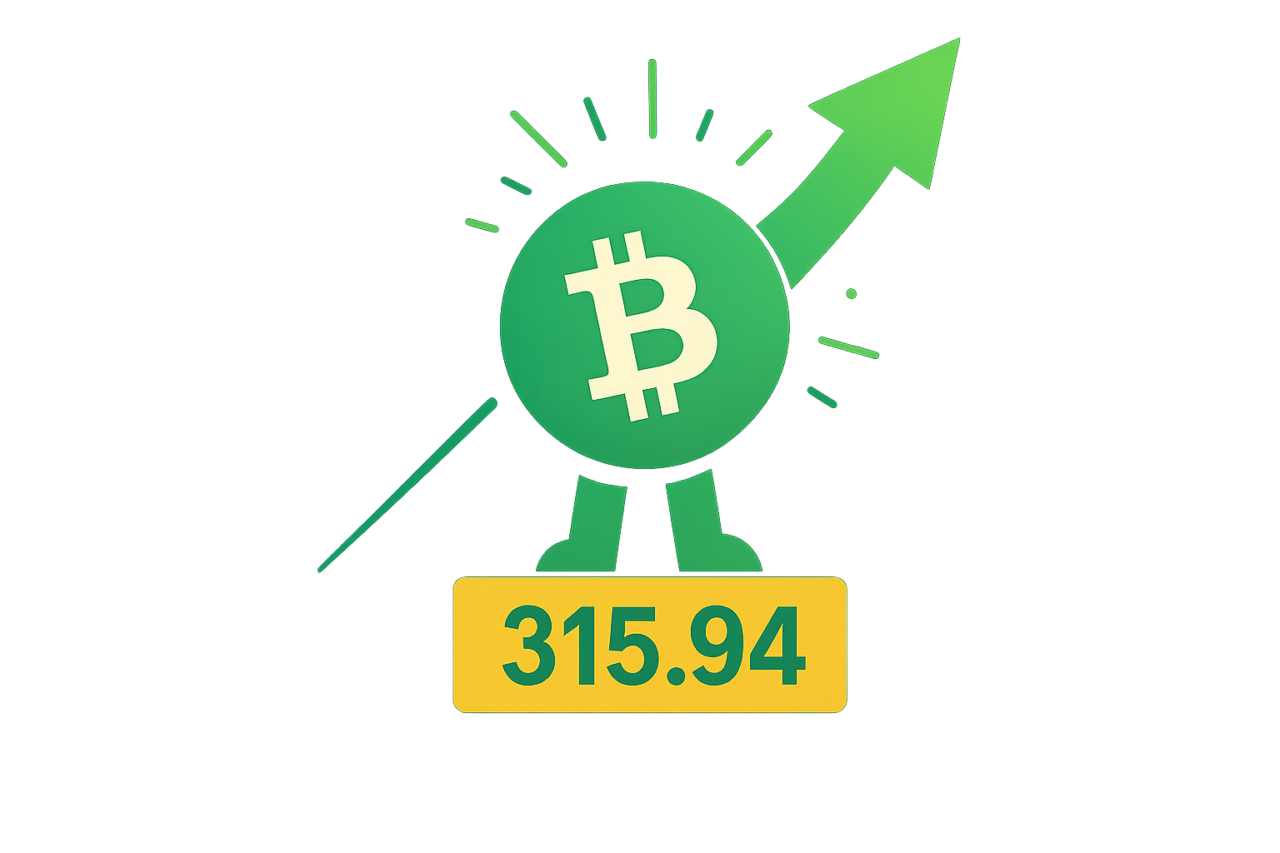 Bitcoin Cash прогноз: удержание выше 315.94 для роста