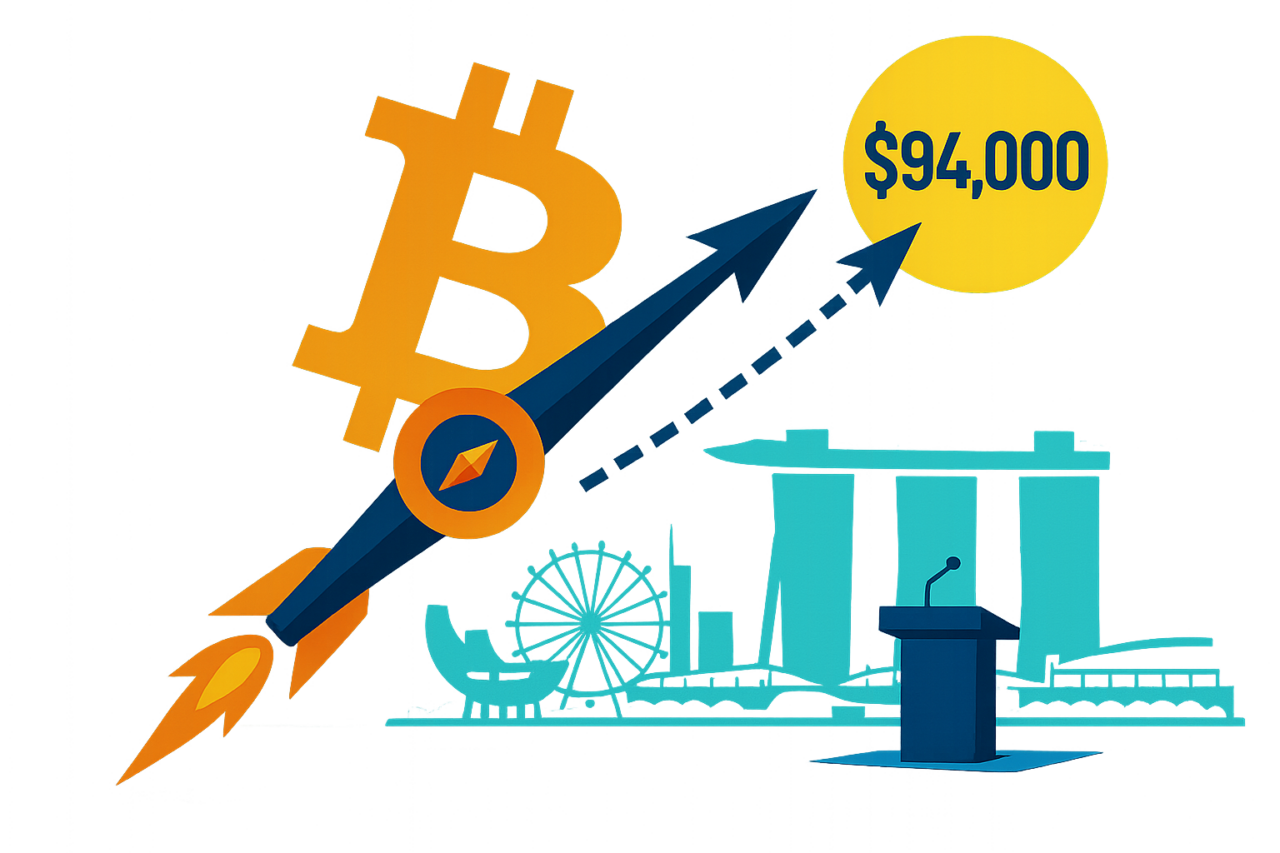 Bitcoin нацелился на $94,000: прогноз с конференции в Сингапуре