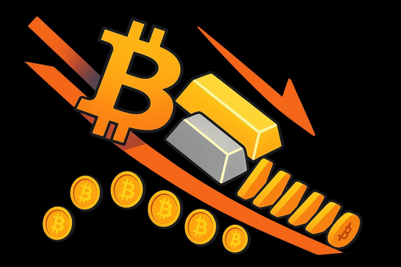 Слабость биткоина и металлов — сигнал коррекции для крипторынка