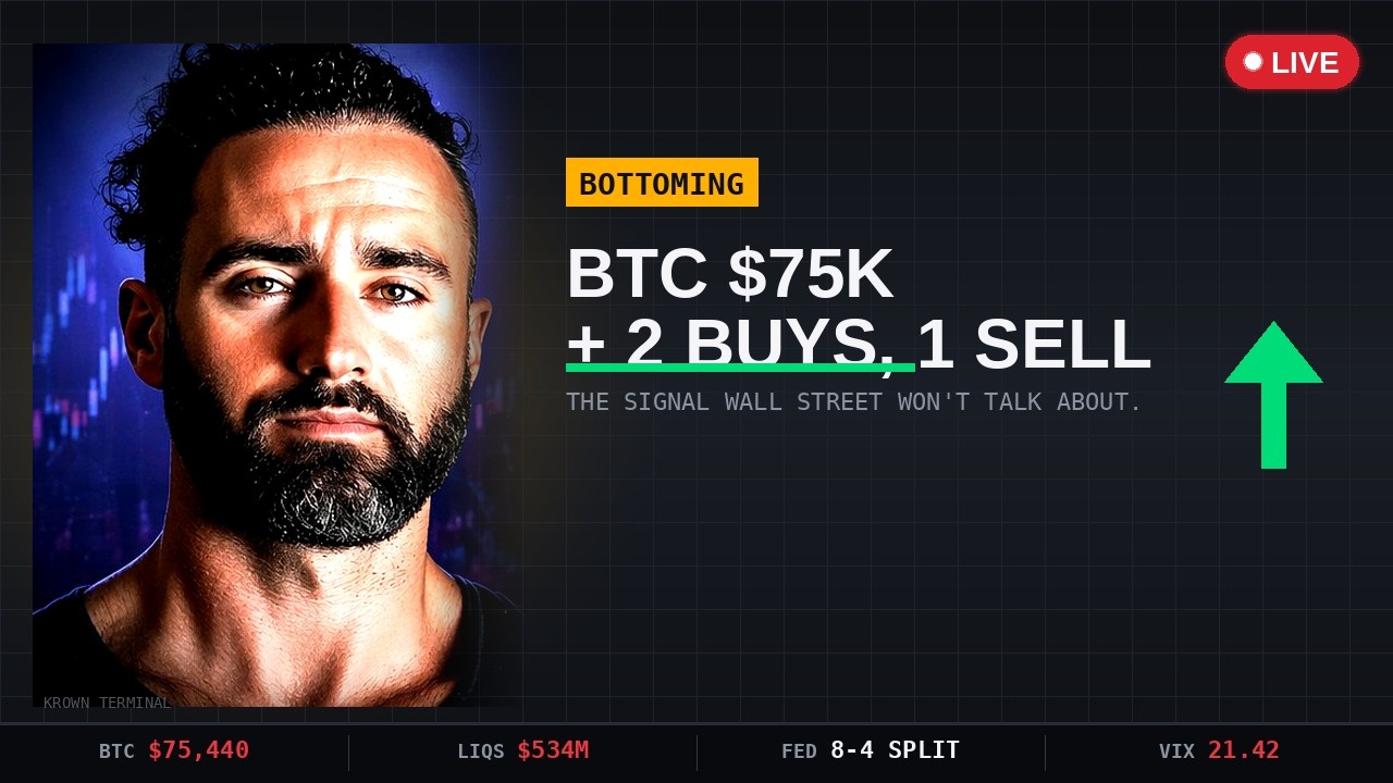 “Bitcoin at $74,900 — The Bottoming Signals” — Krown (YouTube, 30 Apr 2026)